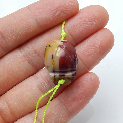 Natural Mookaite Jasper Carving Skull Pendant, 19x14x15mm, 6.46g - MyGemGarden