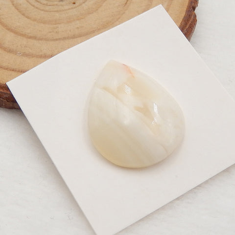 New design Carved M.O.P Gemstone Pear Cabochon, 25x20x5mm, 3.1g