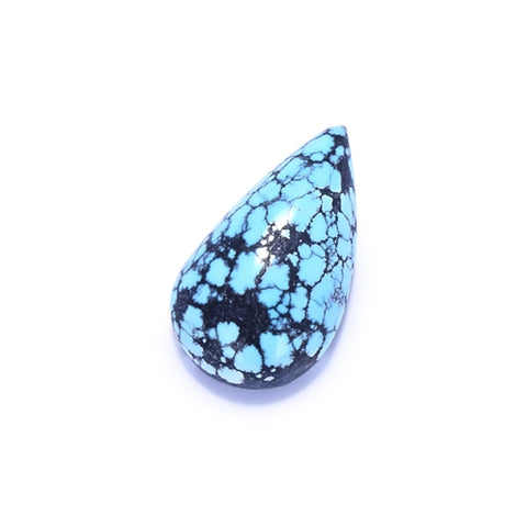 Natural Teardrop Green Turquoise Gemstone Jewelry Cabochon 38x22x12mm14.3g - MyGemGarden