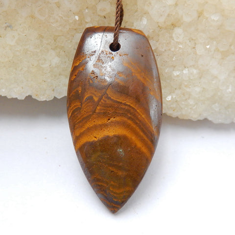 Nouveau, perle pendentif en pierre gemme percée d'opale Boulder naturelle, 37x33x7mm, 9.7g