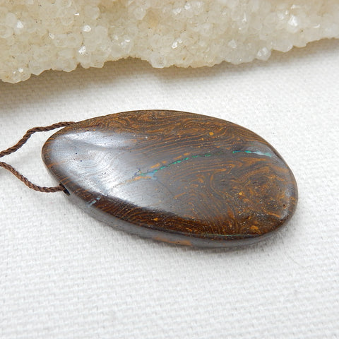 New, Natural Boulder opal Drilled Teardrop Gemstone Pendant Bead, 43x24x9mm, 14.6g - MyGemGarden