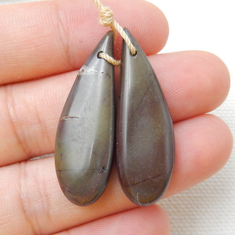 Natural Multicolor Picasso jasper Earrings Pair, stone for Earrings making, 33X11X5mm, 5.6g - MyGemGarden