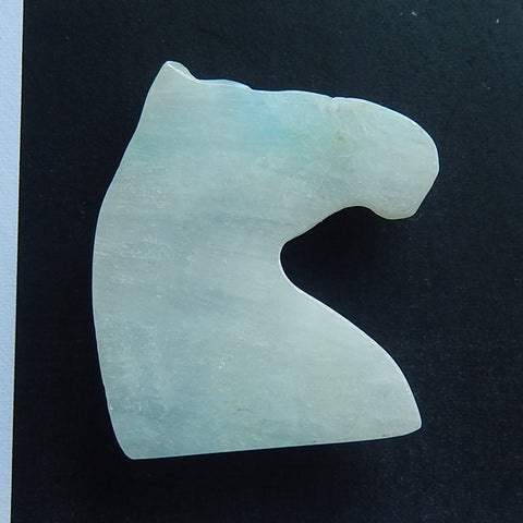 Natural Amazonite Carved Horse Head Gemstone Cabochon, 24x29x11mm, 18g - MyGemGarden