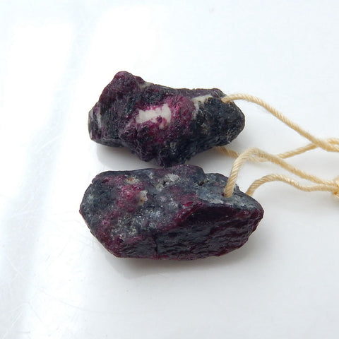 New, Nugget Ruby Gemstone Earrings Pair, Jewelry accessories Semi precious stones, 20x10x8mm, 6.4g - MyGemGarden