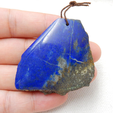 Nugget Lapis Lazuli Material Gemstone Pendant Bead, 44x43x6mm, 20.2g - MyGemGarden