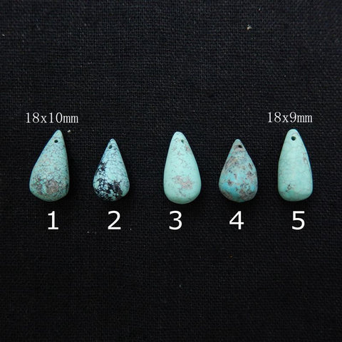 Sale 1pc Natural Turquoise Teardrop Gemstone Pendant Stone, 18x10mm, 18x9mm - MyGemGarden