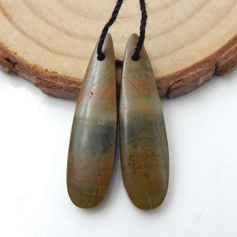 Natural Multicolor Picasso Jasper Teardrop Earrings Beads, Stone For Earrings Making, 31X8X4mm, 3.8g - MyGemGarden