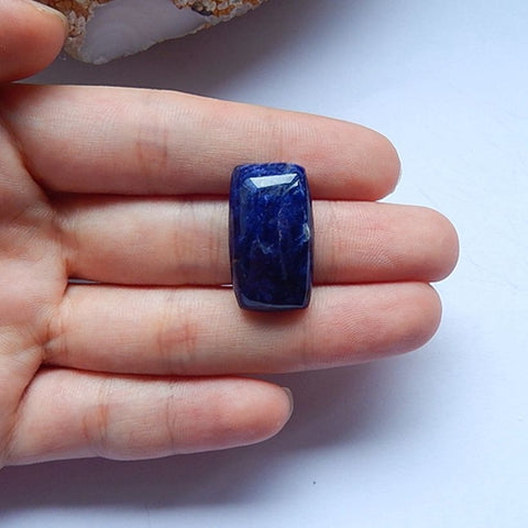 African Sodalite  Gemstone  Cabochon, 24x14x7mm,3.4g - MyGemGarden