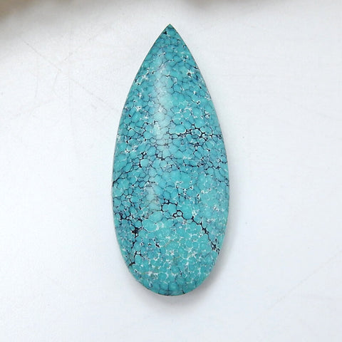 Natural Turquoise Teardrop Flatback Gemstone Cabochon, 30x13x6mm, 14ct - MyGemGarden