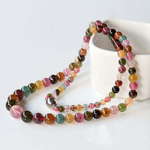 Fashion Tourmaline Loose Bead Necklace 51cm, 34.5g - MyGemGarden