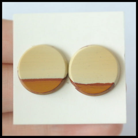 Natural US Biggs Picture Jasper Gemstone 18mm Round Cabochons Pair, 18x18x3mm,3.7g - MyGemGarden