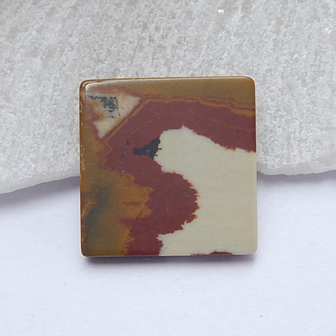 Natural Us Biggs Jasper Square Gemstone Cabochon, 17x3mm, 1.9g - MyGemGarden