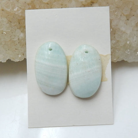 Natural Hemimorphite Oval Earrings Pair, stone for Earrings making, 17x10x4mm, 2.9g - MyGemGarden