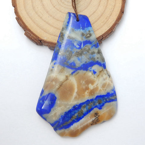 Nugget Lapis Lazuli Material Gemstone Pendant Bead, 67x42x5mm, 21.3g - MyGemGarden