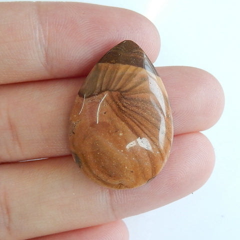 Natural Us Biggs Jasper Teardrop Gemstone Cabochon, 26x18x5mm, 3.3g - MyGemGarden