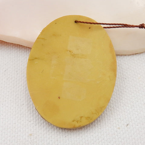 Natural Serpentine Drilled Gemstone Carved Girl Pendant Bead, 38x30x7mm, 11.4g - MyGemGarden