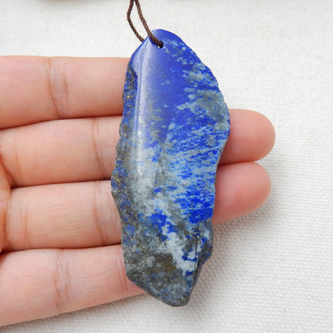 Nugget Lapis Lazuli Material Gemstone Pendant Bead, 65x26x6mm, 17.9g - MyGemGarden