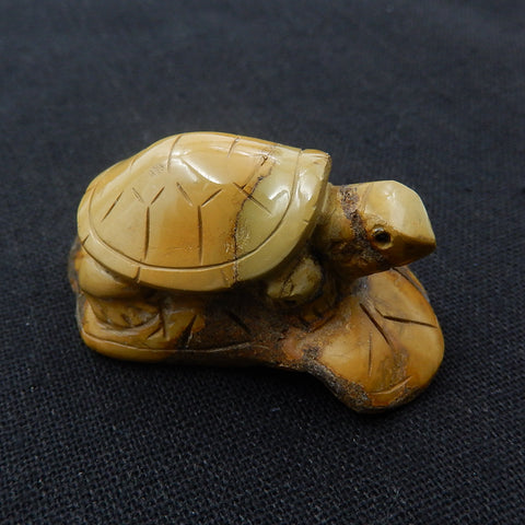 Turquoise Gemstone Turtle Carved Ornament, 25x33x47mm, 38g - MyGemGarden