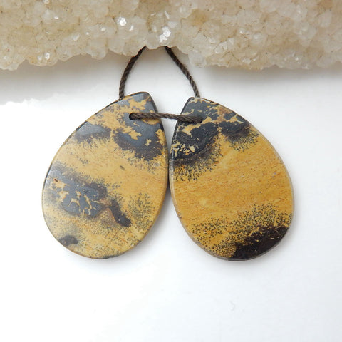 Natural Chohua Jasper Earrings Beads, Stone For Earrings Making, 30x20x3mm, 7.1g - MyGemGarden