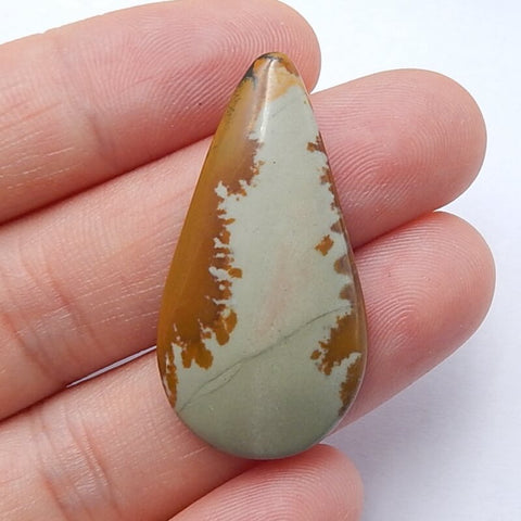 Natural Us Biggs Jasper Teardrop Gemstone Cabochon, 34x18x5mm, 4.1g - MyGemGarden