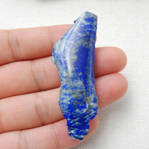 Nugget Lapis Lazuli Material Gemstone Pendant Bead, 57x19x8mm, 12.7g - MyGemGarden