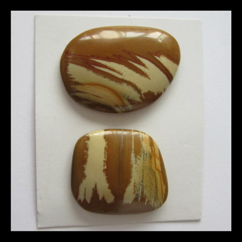 Amercian Picture Jasper Cabochon Pair,38x27x7mm,31x27x7mm,19.3g - MyGemGarden