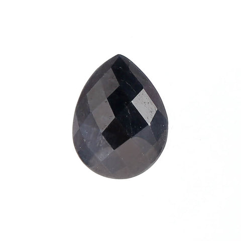 Faceted Pear Dark Blue Sapphire Cabochon, 17x13x7mm, 12.95ct - MyGemGarden