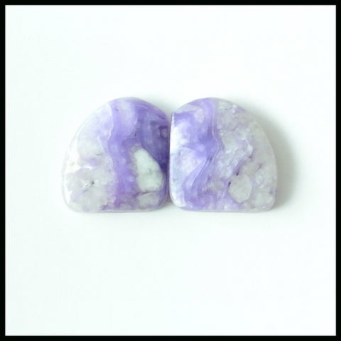 Natural Sugilite Gemstone Cabochon Pair, 12x11x3mm, 2.0g - MyGemGarden