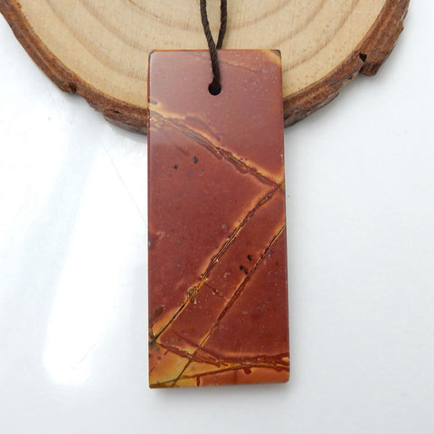 Natural Multi-Color Picasso jasper Gemstone Pendant, Natural Stone Jewelry, 48x20x5mm, 11.5g - MyGemGarden