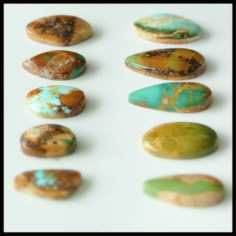 Natural 10PCS Turquoise Gemstone Cabochon 12x9x3mm,18x11x3mm,8.5g - MyGemGarden