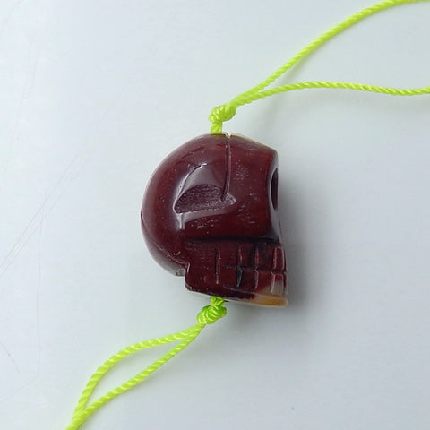 Natural Mookaite Jasper Carving Skull Pendant, 19x14x15mm, 6.46g - MyGemGarden