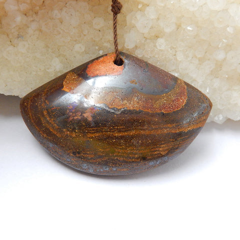 1 PC Natural Boulder Opal flat-back Pendant Bead