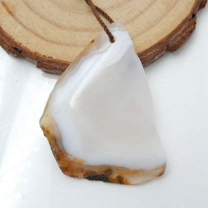 Natural Agate Gemstone Pendant, Natural Stone, 40x28x7mm, 11g - MyGemGarden