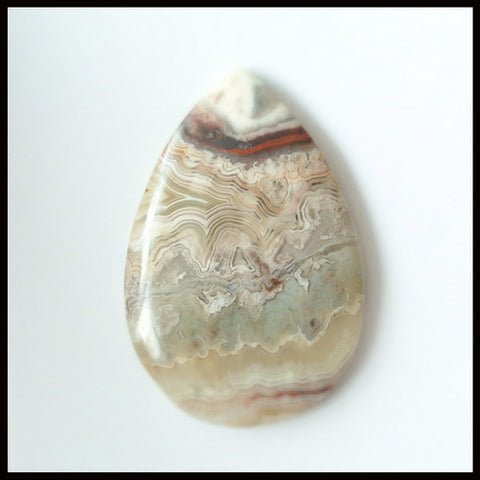 Natural Crazy Lace Agate Gemstone Cabochon 39x26x4mm,7.75g - MyGemGarden