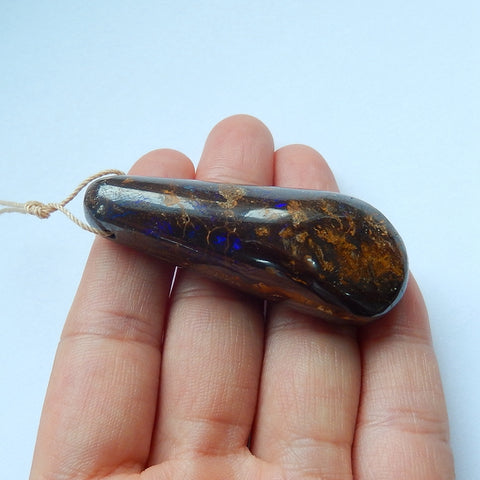 Natural Boulder opal Drilled Gemstone Pendant Bead, 54x23x15mm, 26.5g - MyGemGarden