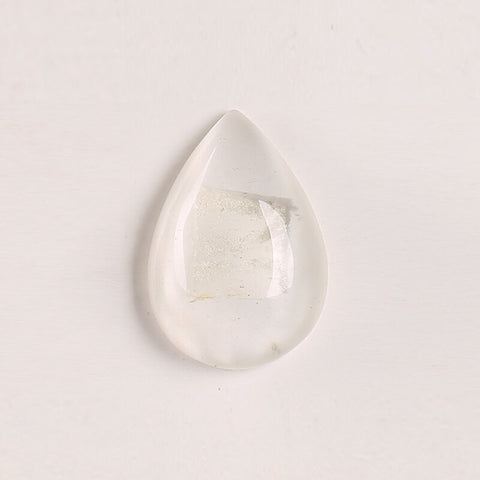 Natural White Quartz Gemstone Cabochon, 28x19x8mm, 6.3g - MyGemGarden