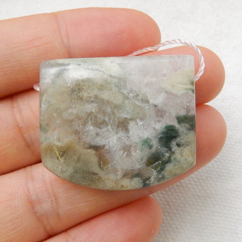 Natural Ocean jasper Gemstone Pendant Bead, Natural Stone, 29x25x9mm, 13.5g - MyGemGarden