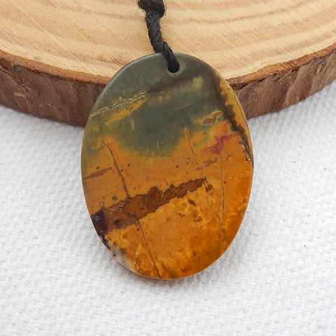 New design Multi-Color Picasso jasper Carved 3 women Oval Gemstone Pendant Bead, 27x20x3mm, 2.8g - MyGemGarden