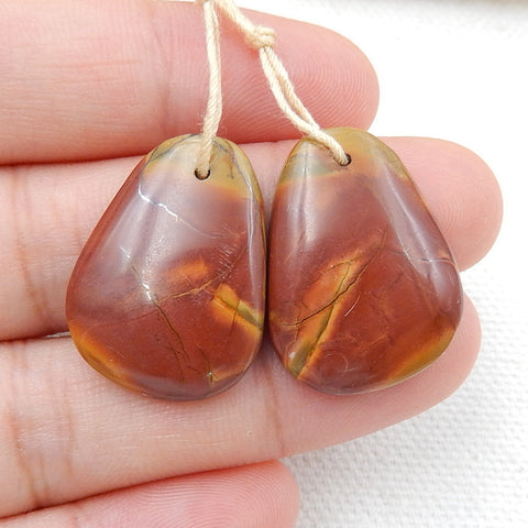 Natural Multi-Color Picasso jasper Earrings Pair, stone for Earrings making, 23x17x3mm, 4.7g - MyGemGarden