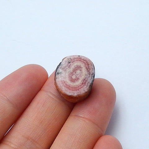 Natural Argentina Rhodochrosite Gemstone Cabochon, 16x14x10mm, 4.9g - MyGemGarden