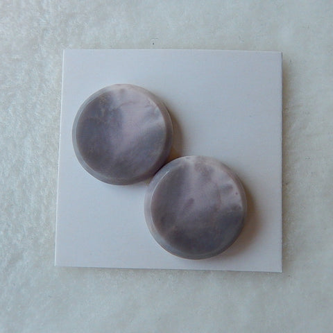 Accept Design Custome Round Purple Agate Cabochon Pair 18x4mm,4.1g - MyGemGarden