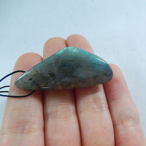 Labradorite Gemstone Pendant Bead, 42x18x13mm, 12.4g - MyGemGarden