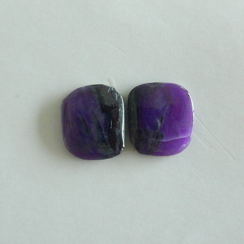 Natural Sugilite Gemstone Cabochon Pair 11x9x2mm,1.5g - MyGemGarden