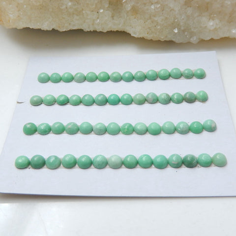 56 PCS Natural variscite Round Flatback Gemstone Cabochon, 4x4x3mm, 2.5g - MyGemGarden