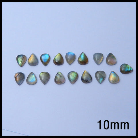 Wholesale 1pc Teardrop Labradorite flatback cabochon, 10mm 12mm 13mm 15mm - MyGemGarden