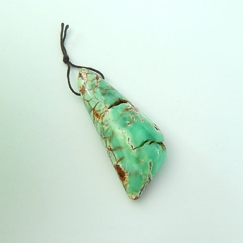 Art of work Chrysoprase Pendant Bead, 61x23x15mm, 23.1g - MyGemGarden