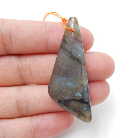 Natural labradorite Drilled Pendant Bead, 46x18x8mm, 8.6g - MyGemGarden