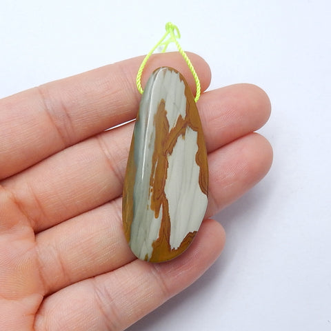 Us Biggs Jasper drilled Gemstone Pendant Bead, 46x20x6mm, 7.9g - MyGemGarden