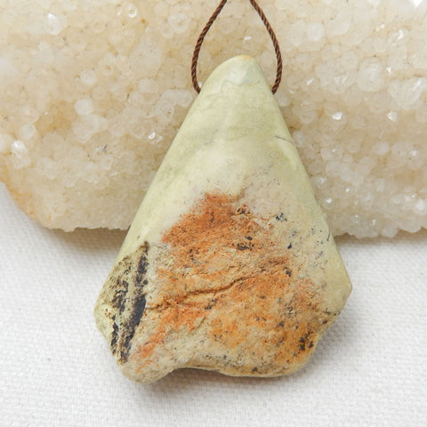 Natural Yellow Opal Gemstone Pendant, Natural Stone Jewelry, 57x40x17mm, 33.6g - MyGemGarden