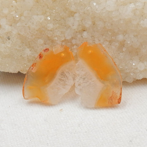 Nugget Agate Earrings Stone Pair, stone for earrings making, 27x21x3mm, 6.8g - MyGemGarden